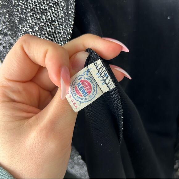 Vintage Montgomery Ward Silver Sparkle Button Down Shirt + Tank Set - Picture 6 of 11